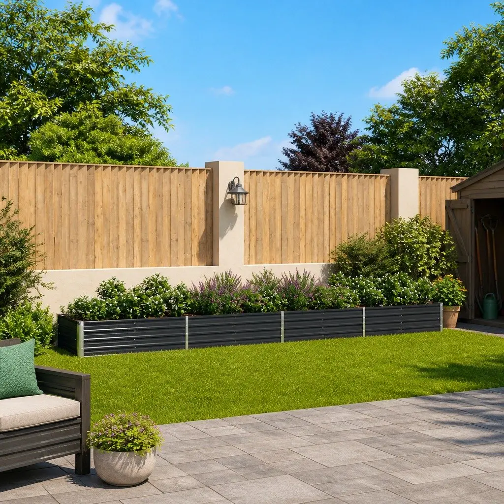 Raised Garden Bed Planter Box Outdoor Gardening Container 600 x 80 x 45 cm Anthracite