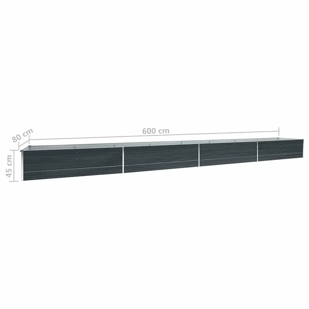 Raised Garden Bed Planter Box Outdoor Gardening Container 600 x 80 x 45 cm Anthracite