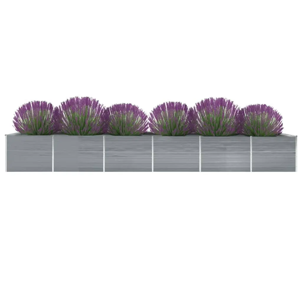 Raised Garden Bed Planter Box Outdoor Vegetable Herb Container 600x80x77cm Grey