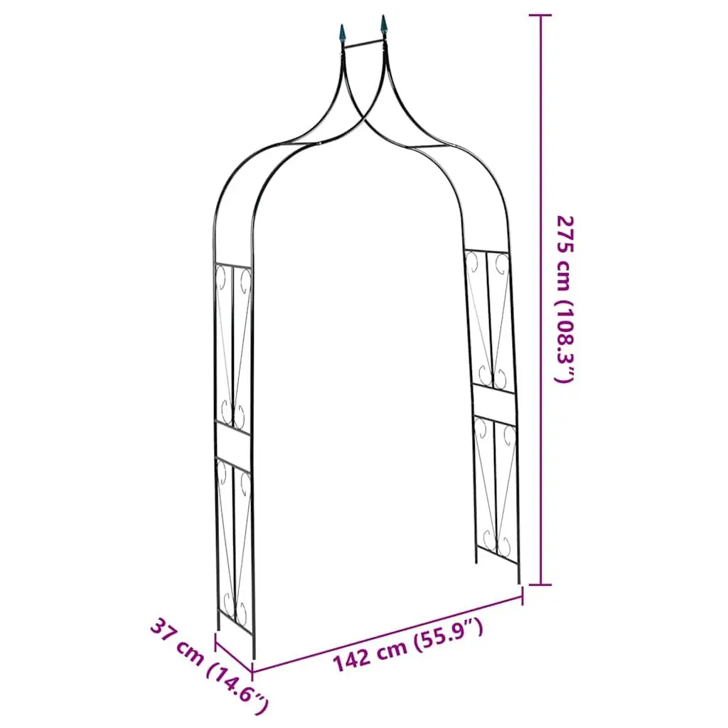 Garden Arch Outdoor Arbour Climbing Plants 142 x 37 x 275 cm Dark Green
