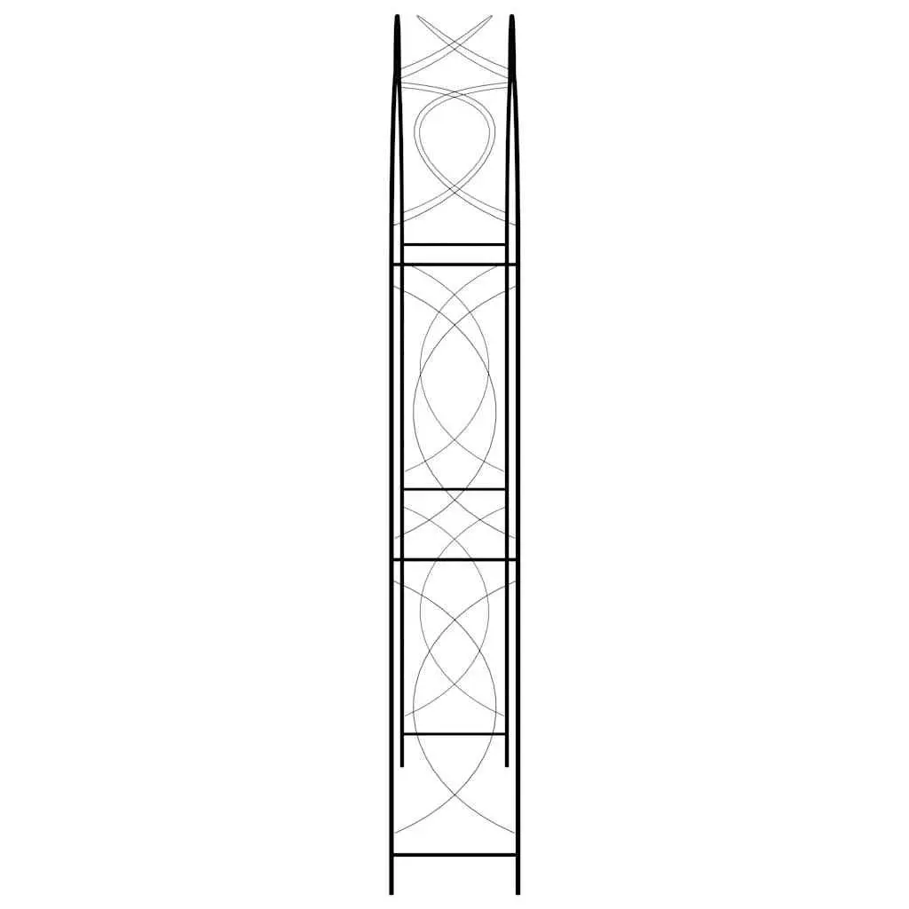 Garden Arch Climbing Plants 150 x 34 x 240 cm Black Iron Outdoor Arbour