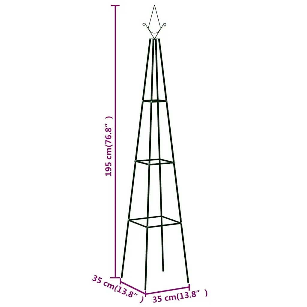 Garden Climbing Plant Rack 3-Tier Trellis Support Structure for Roses Dark Green