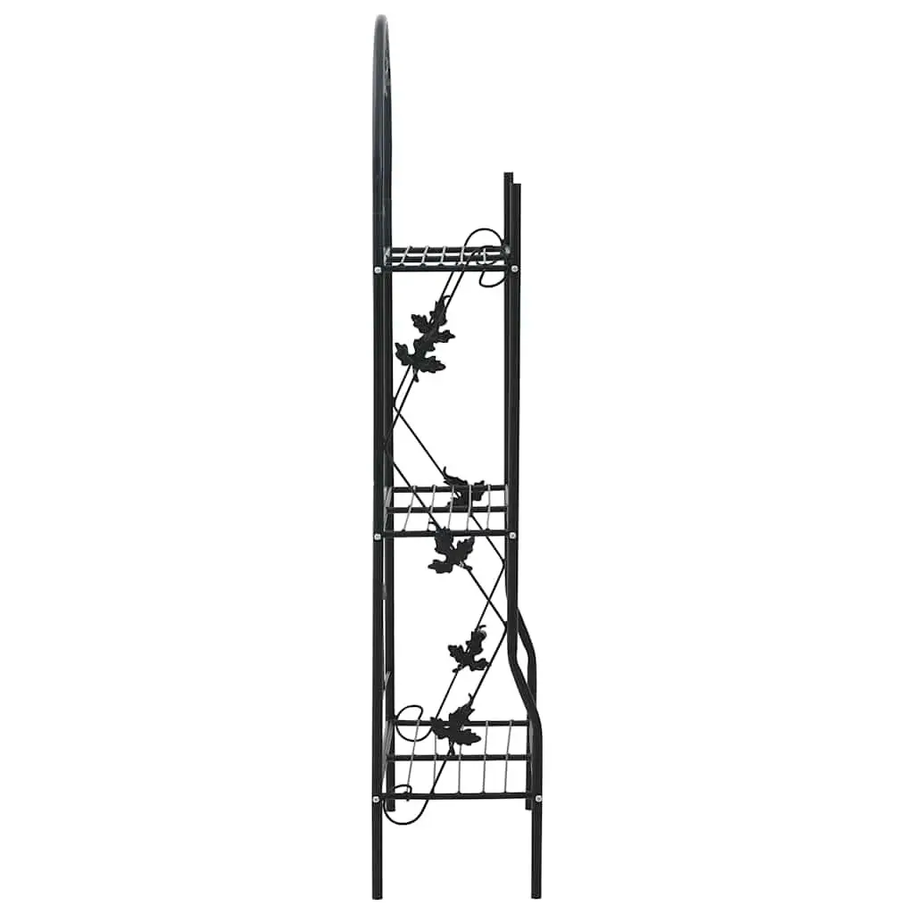 3-Layer Plant Stand Rack Indoor Outdoor Display Black Iron Shelf