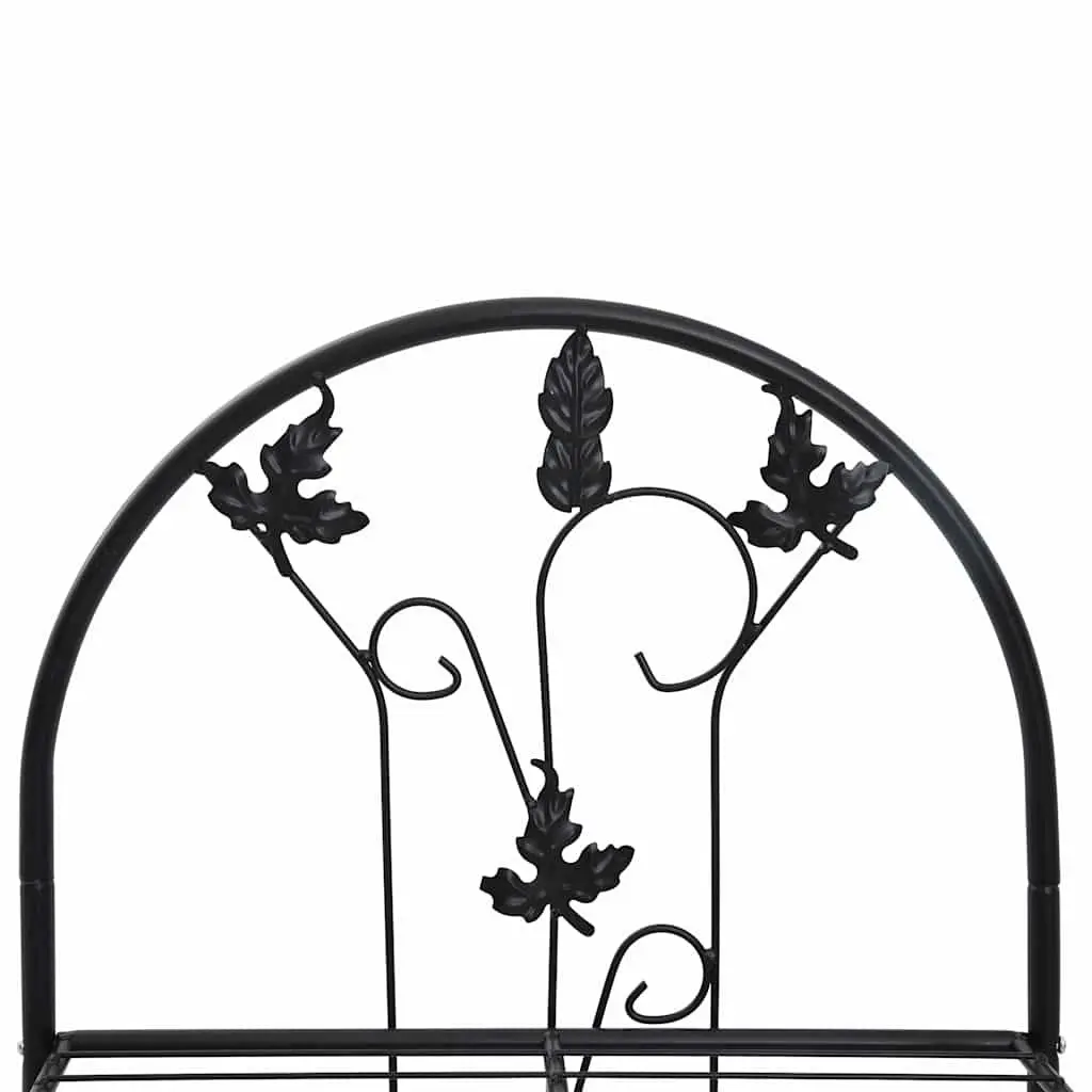 3-Layer Plant Stand Rack Indoor Outdoor Display Black Iron Shelf