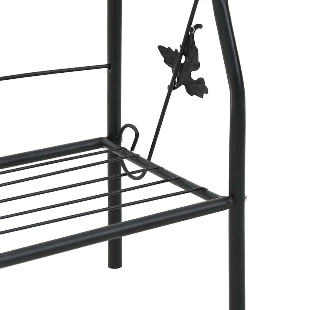 3-Layer Plant Stand Rack Indoor Outdoor Display Black Iron Shelf