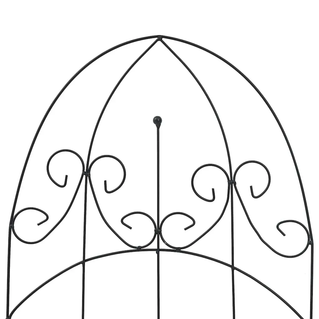 Plant Climbing Rack Arched Roof Support for Flowers 40 x 100 cm Black 3 Piece
