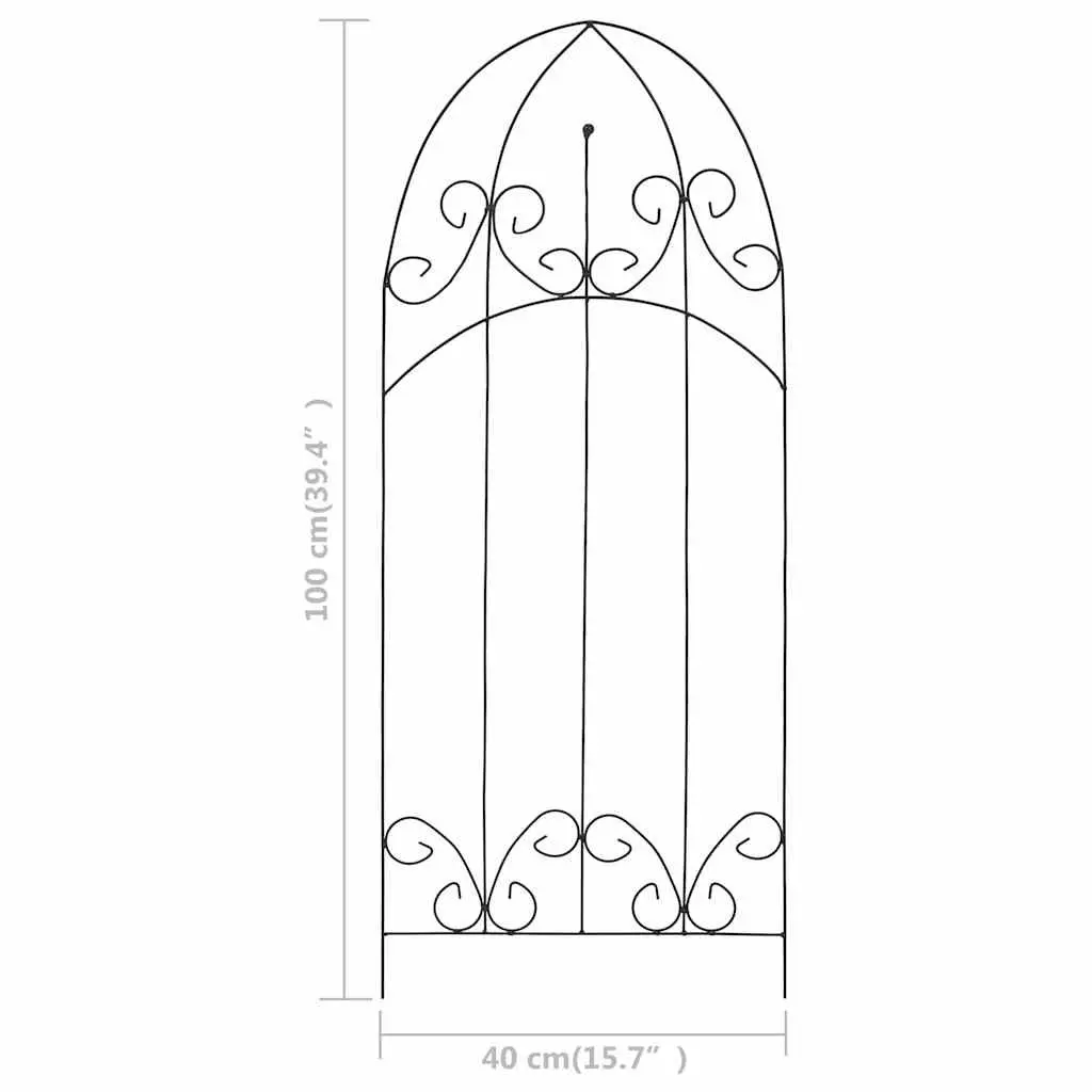 Plant Climbing Rack Arched Roof Support for Flowers 40 x 100 cm Black 3 Piece