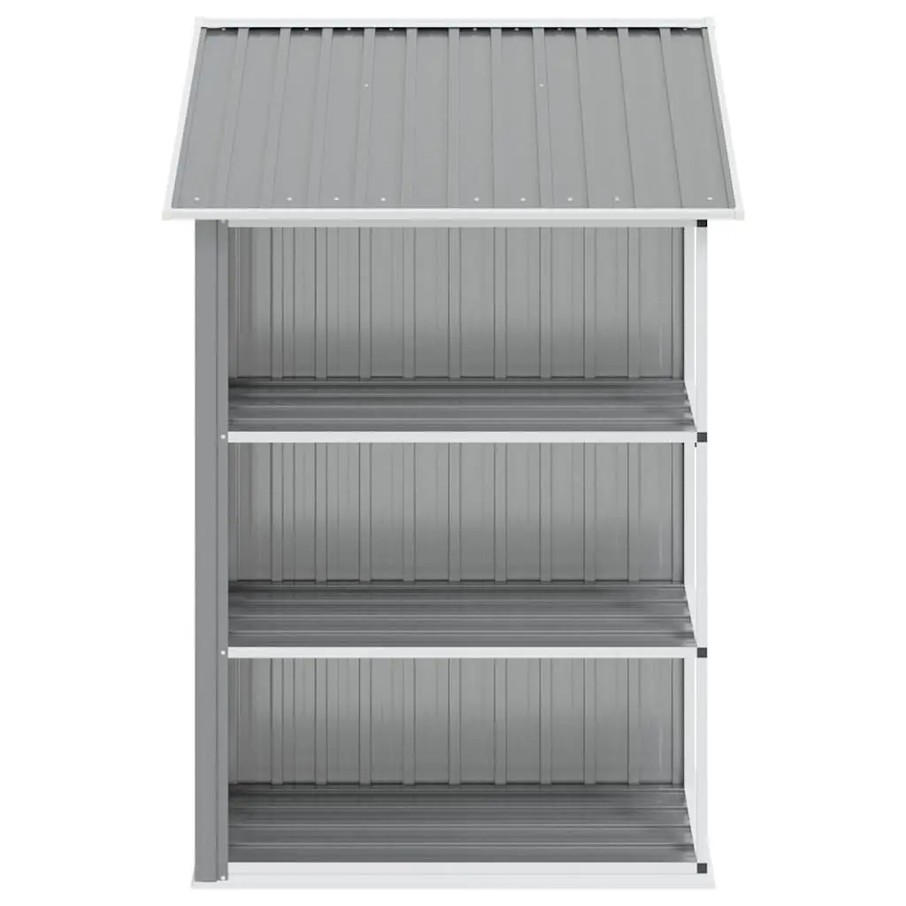 Garden Shed Outdoor Storage House with Rack 205 x 130 x 183 cm Grey Galvanised Iron