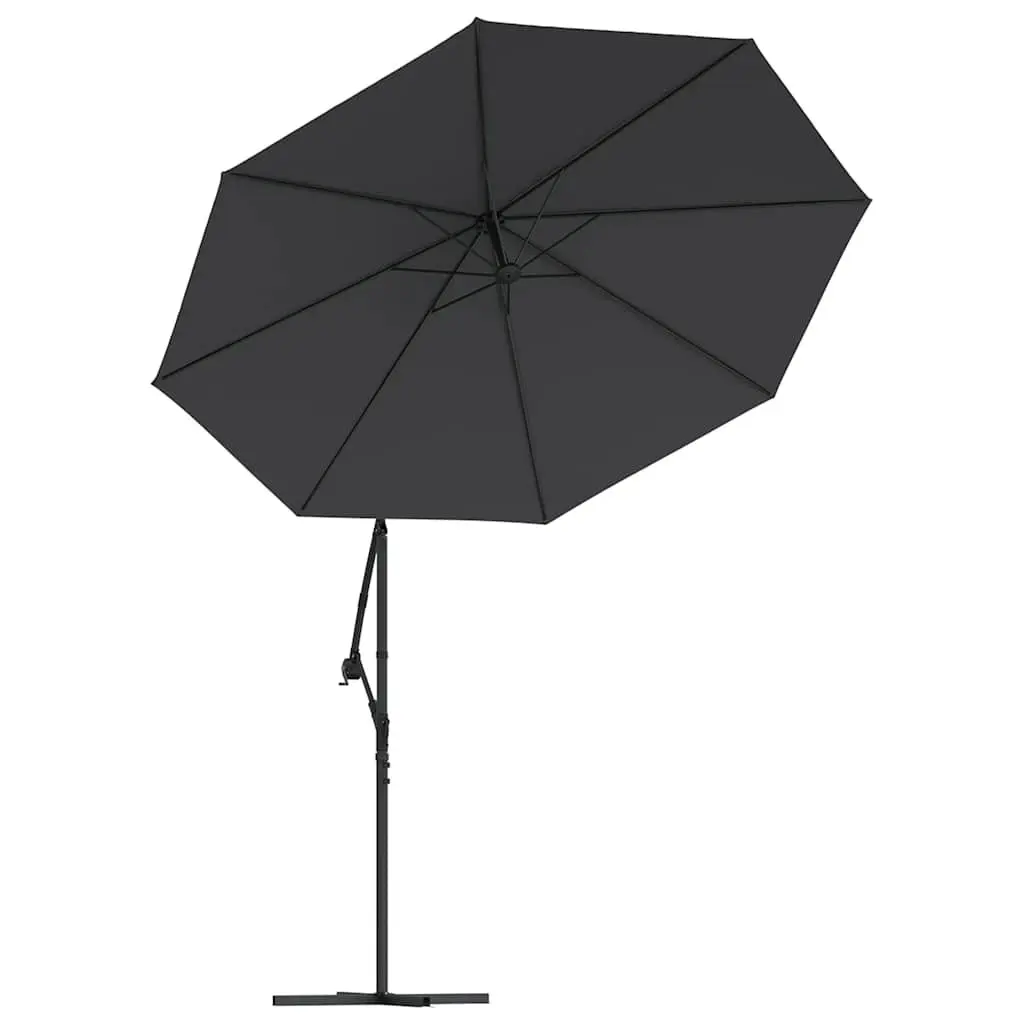 Cantilever Garden Parasol UV Protection 300cm Black with LED Lights