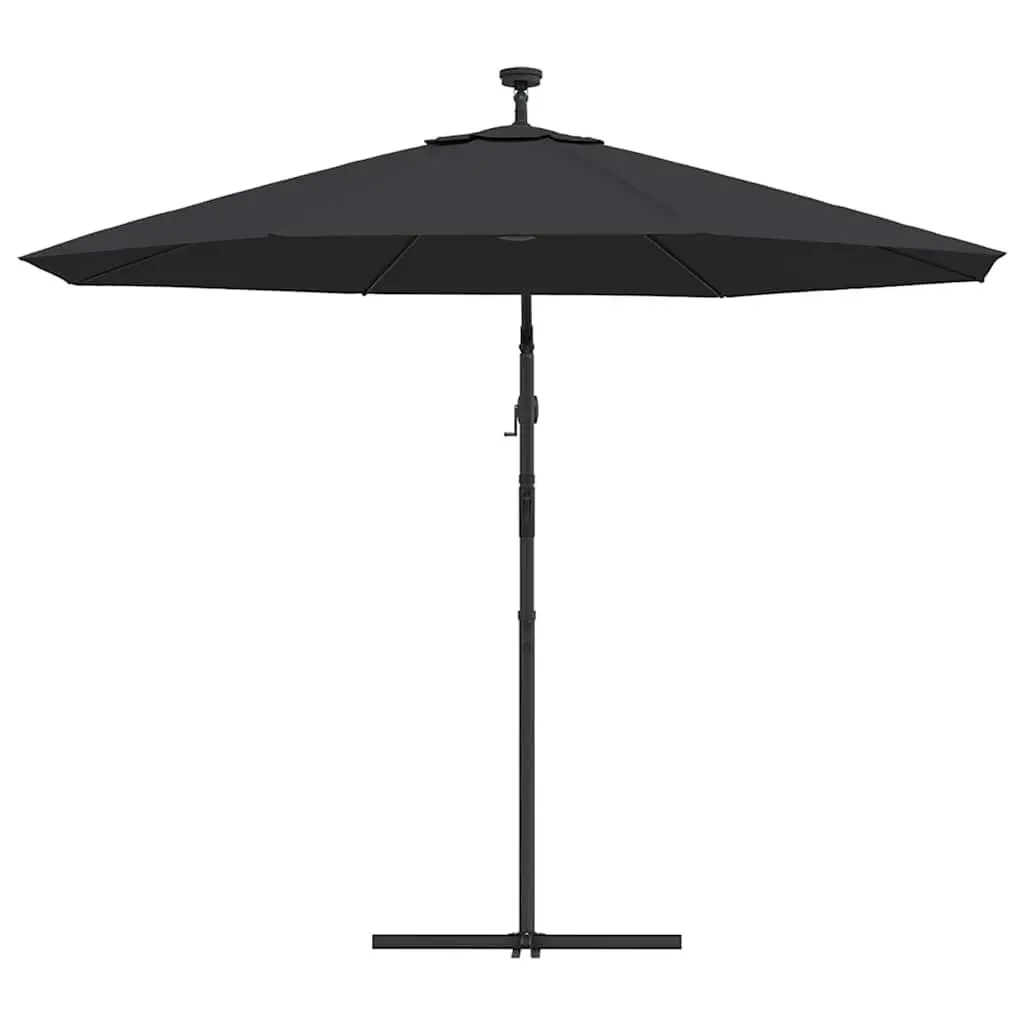 Cantilever Garden Parasol UV Protection 300cm Black with LED Lights