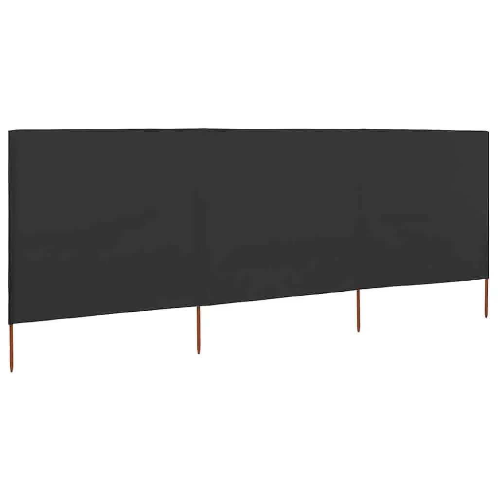Folding Wind Screen 3 Panel Outdoor Shelter Anthracite 400cm x 160cm