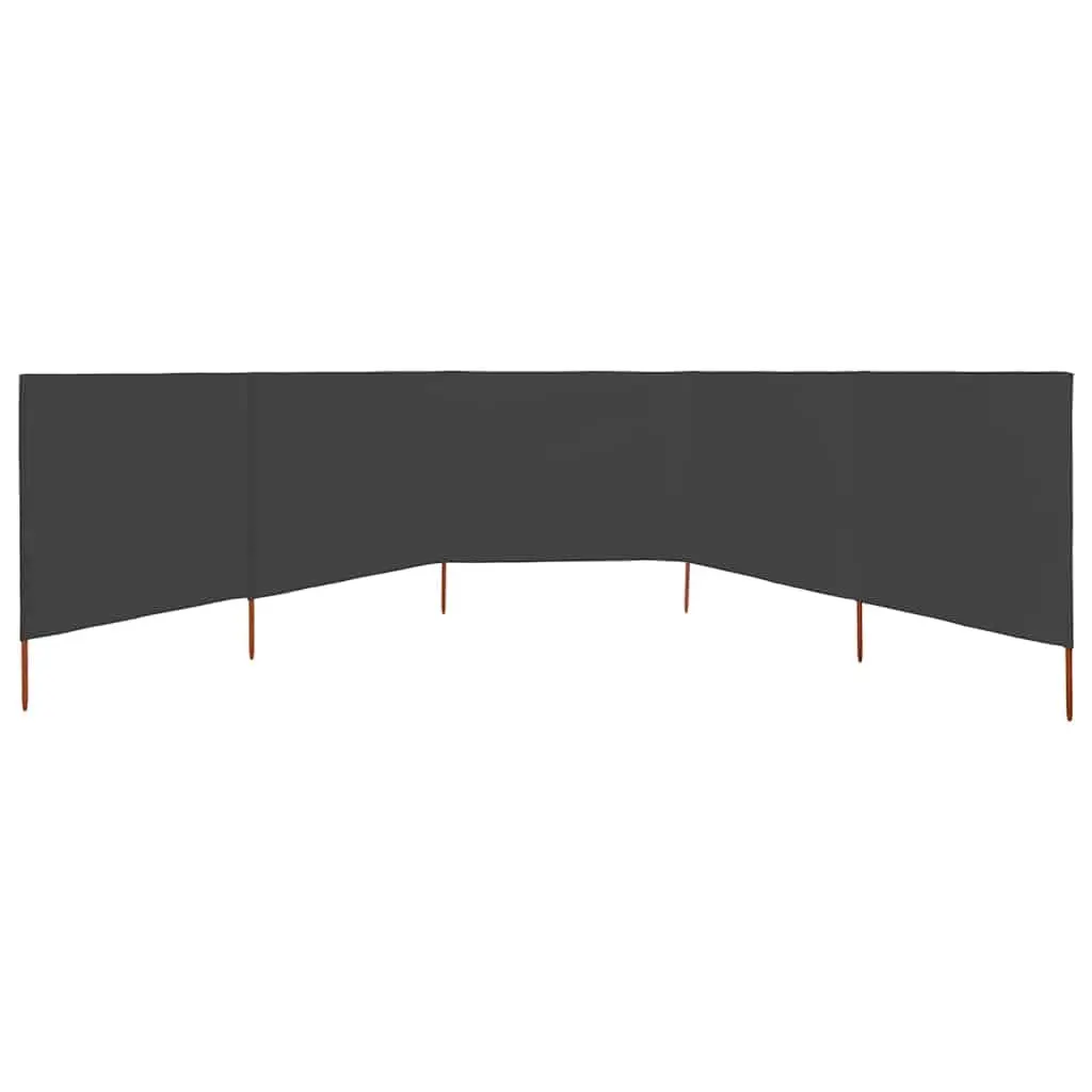 5-Panel Folding Wind Screen Outdoor Garden Shelter 600x160cm Anthracite