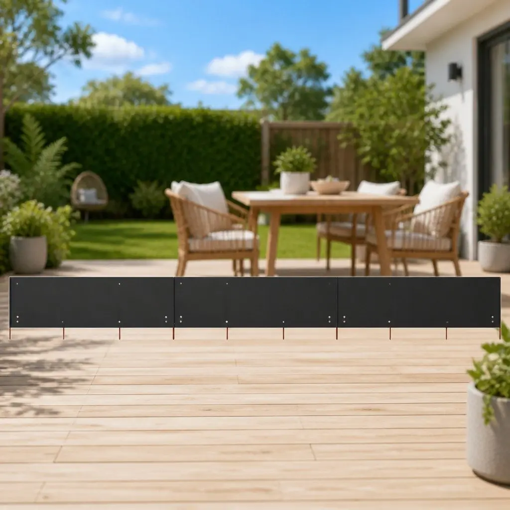 9 Panel Folding Wind Screen Outdoor Shelter 1200x160cm Anthracite