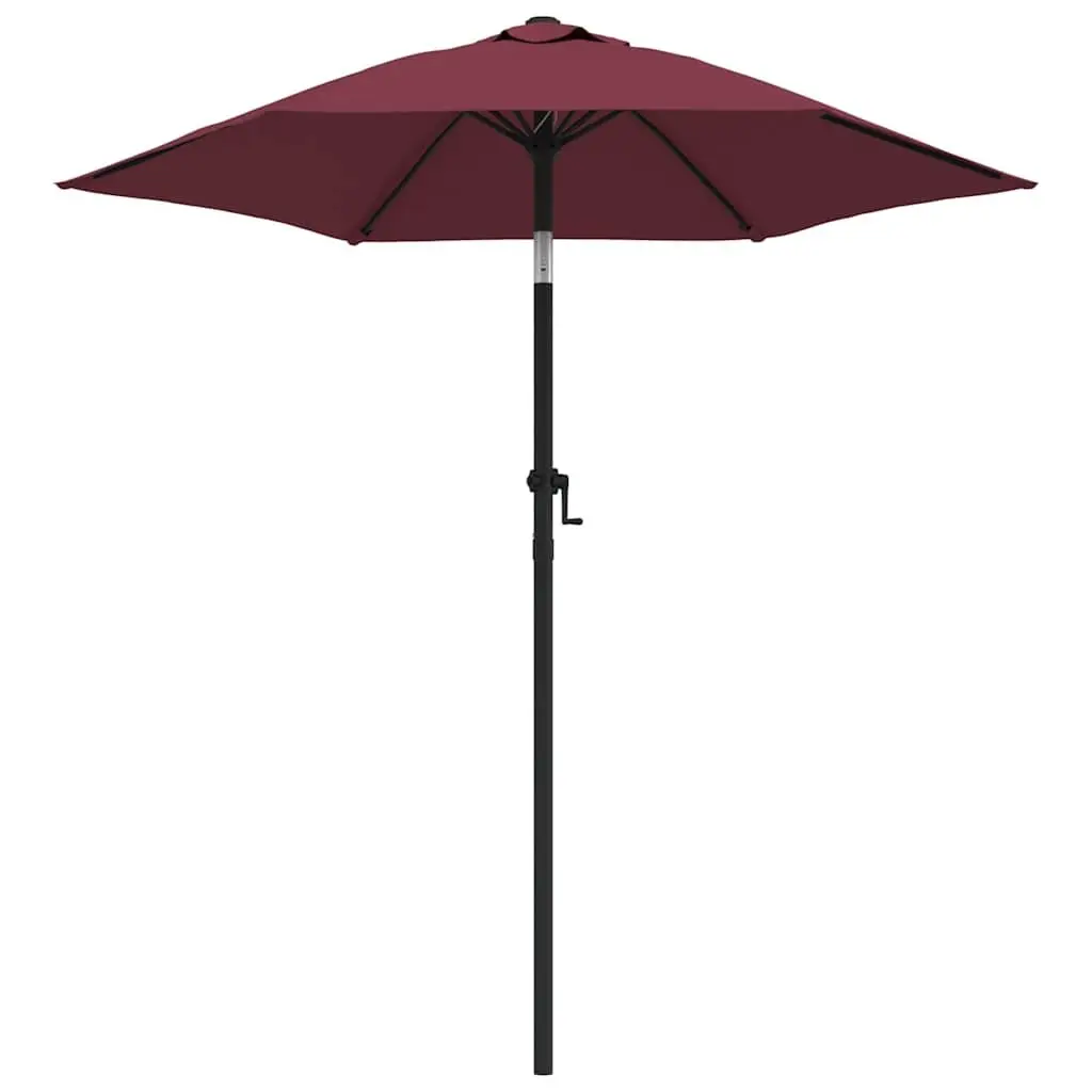 Outdoor Parasol Shade 200x224cm Red Burgundy Crank Tilt Garden Umbrella