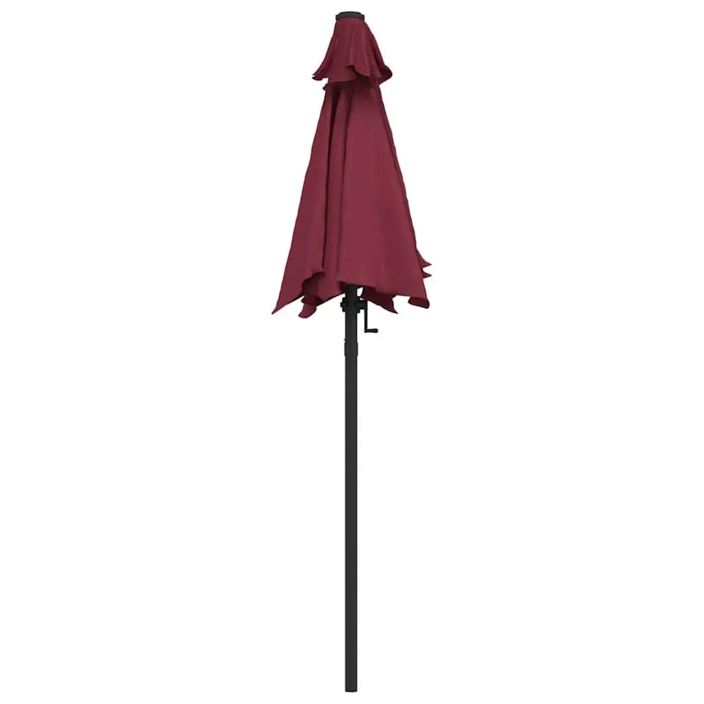 Outdoor Parasol Shade 200x224cm Red Burgundy Crank Tilt Garden Umbrella