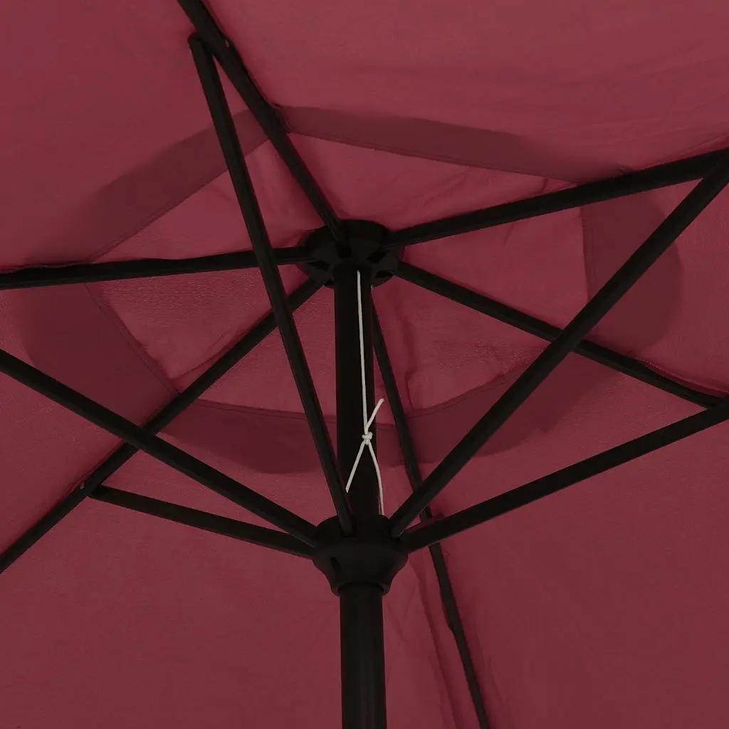 Outdoor Parasol Shade 200x224cm Red Burgundy Crank Tilt Garden Umbrella