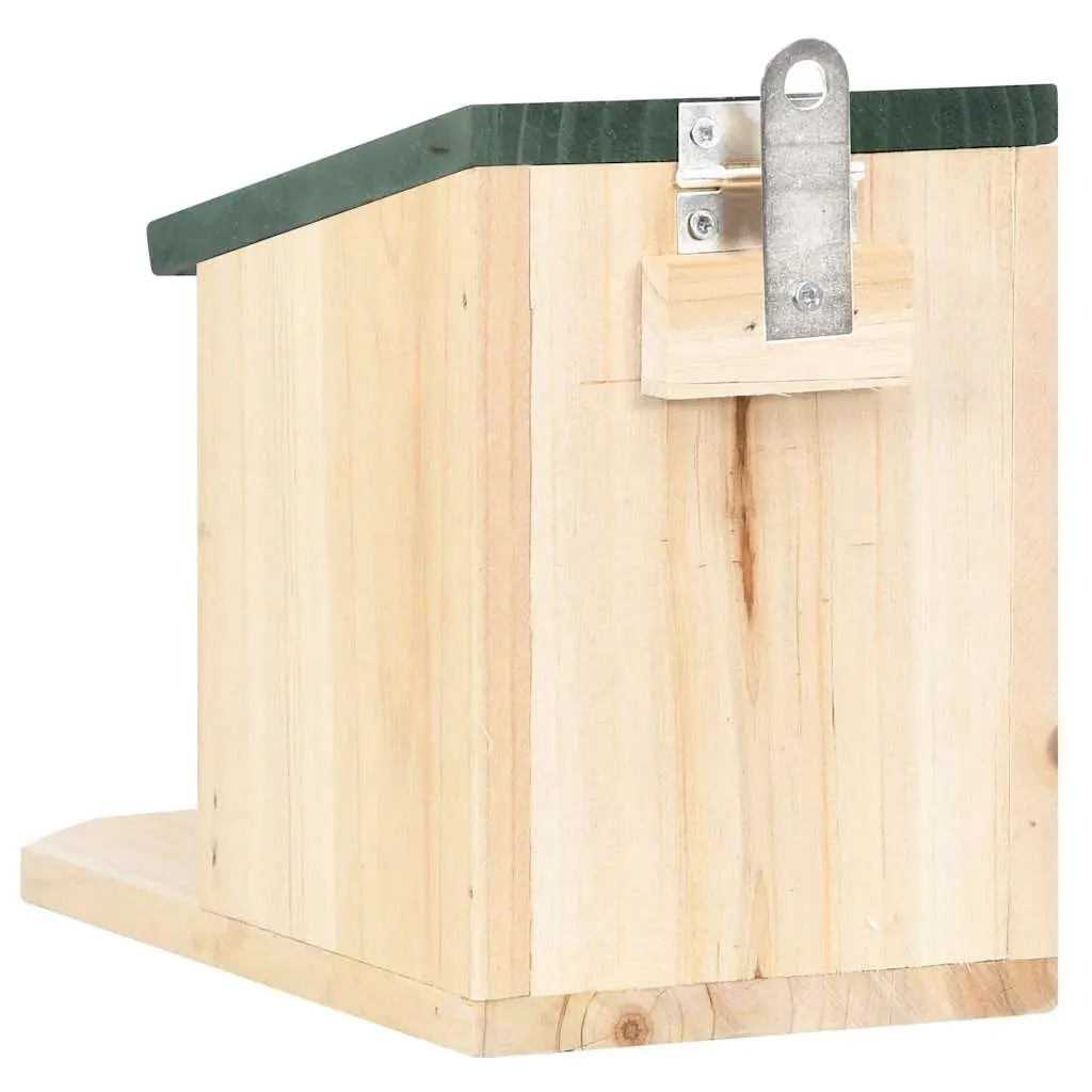Wooden Squirrel House Outdoor Feeding Station 4 Piece Beige