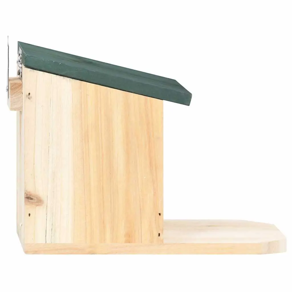 Wooden Squirrel House Outdoor Feeding Station 4 Piece Beige