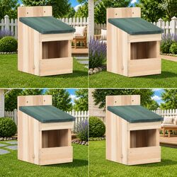 Comfortable Birdhouses - Set of 4 in Natural Wood