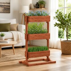 Practical Wooden Plant Stand 52x30x78cm in Brown Firwood