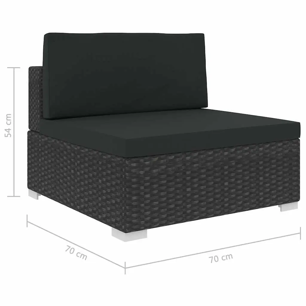 Outdoor Garden Lounge Set 7 Piece Poly Rattan Sofa Patio Furniture with Cushions