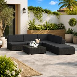 Reliable 6-Piece Garden Lounge Set with Cushions