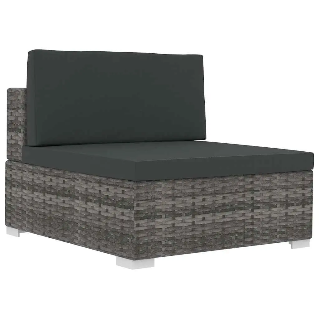 Outdoor Sofa Set 4 Piece Garden Seating Poly Rattan Corner Patio Furniture Grey
