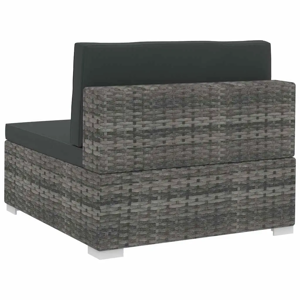 Outdoor Sofa Set 4 Piece Garden Seating Poly Rattan Corner Patio Furniture Grey