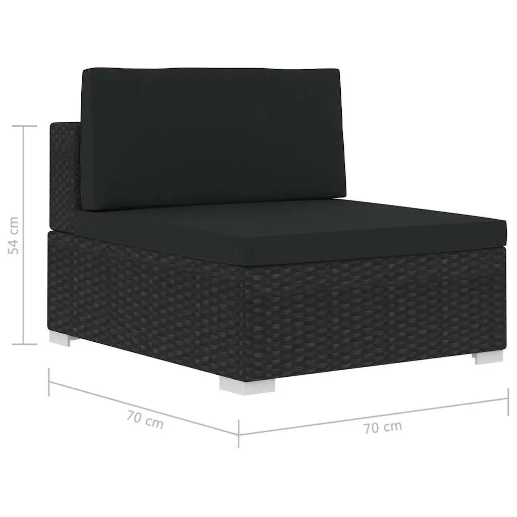 Outdoor Garden Sofa Set 4 Piece Poly Rattan Patio Furniture Cushions Black