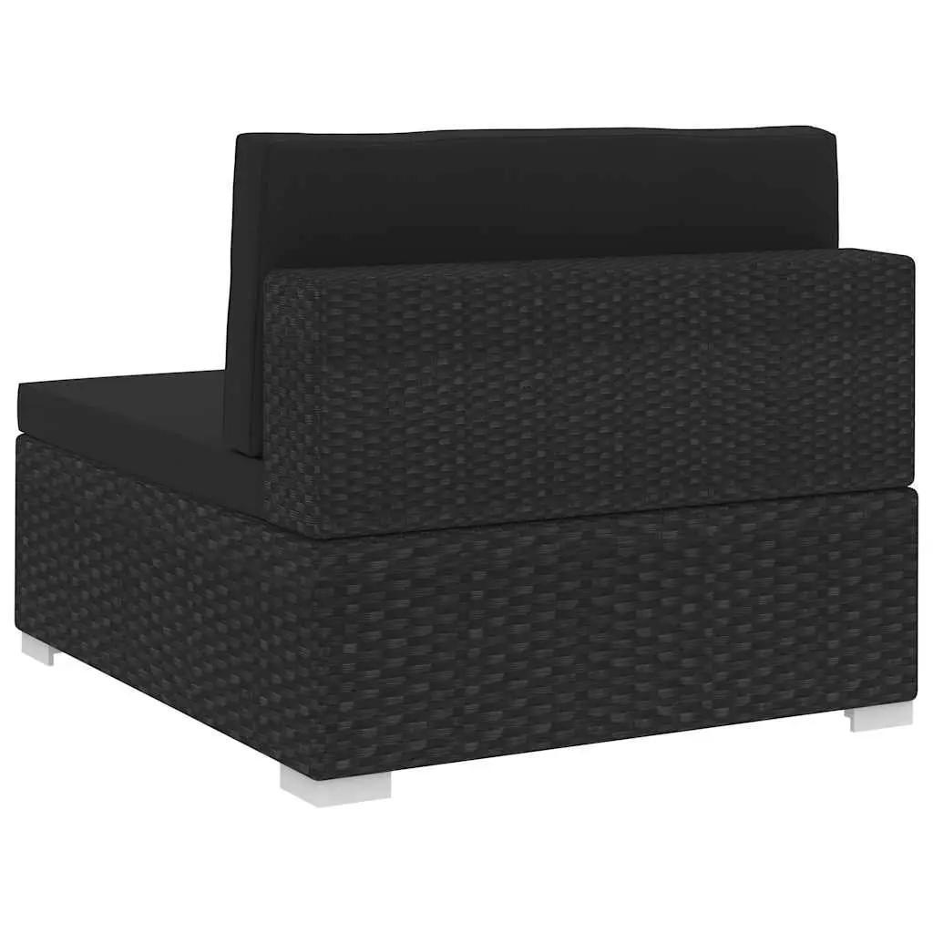 Outdoor Garden Sofa Set 4 Piece Poly Rattan Patio Furniture Cushions Black