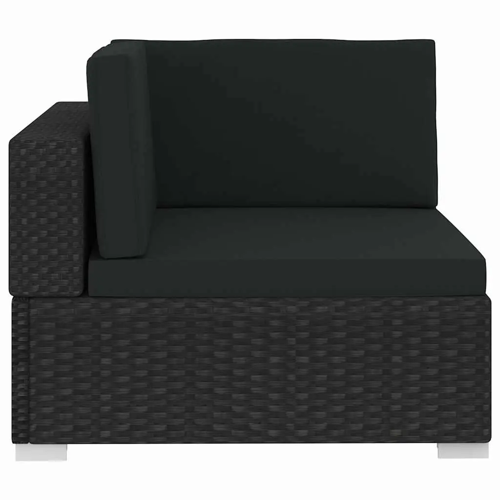 Outdoor Garden Sofa Set 4 Piece Poly Rattan Patio Furniture Cushions Black