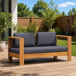Reliable Garden Bench Outdoor Sofa 140cm with Cushions