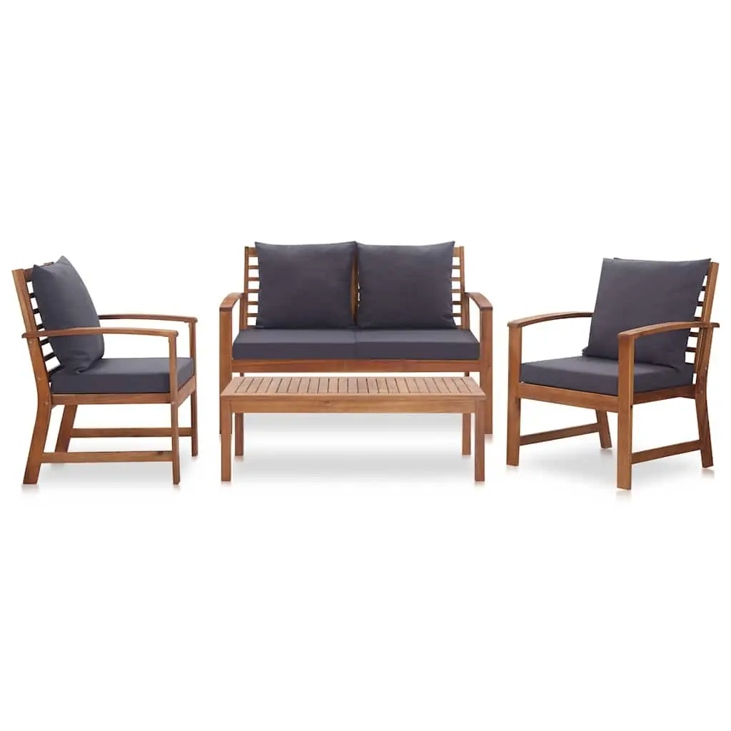 Outdoor Lounge Set 4 Piece Garden Furniture Grey Patio Sofa