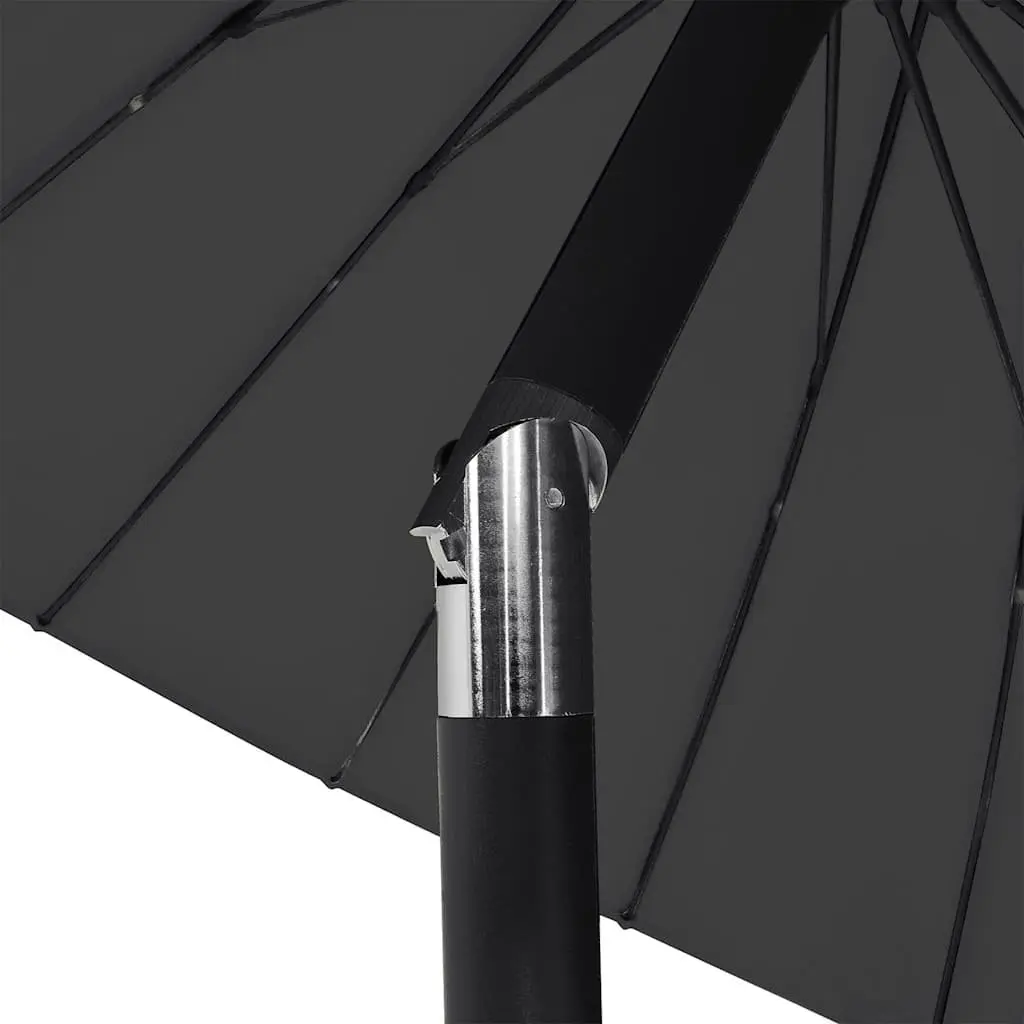 Garden Parasol UV Protection 270cm Black Outdoor Umbrella