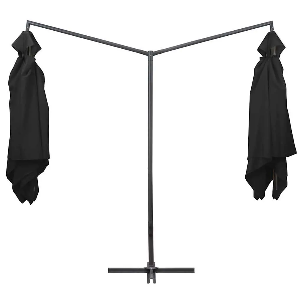 Double Parasol Outdoor Umbrella UV Protection 250x250 cm Black