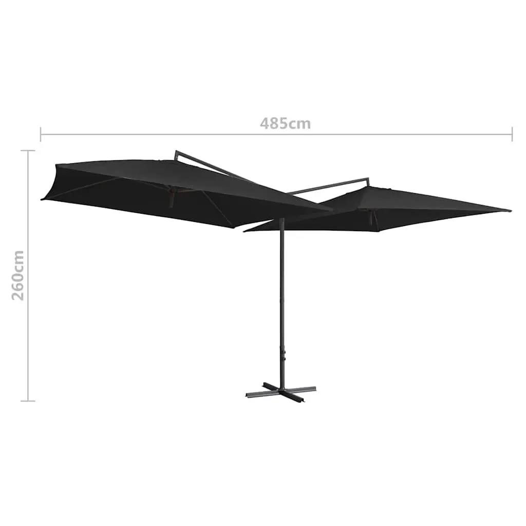 Double Parasol Outdoor Umbrella UV Protection 250x250 cm Black