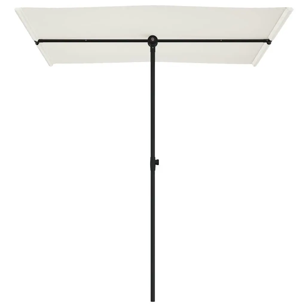 Garden Parasol Sunshade Umbrella 180x110cm Rotating Canopy White