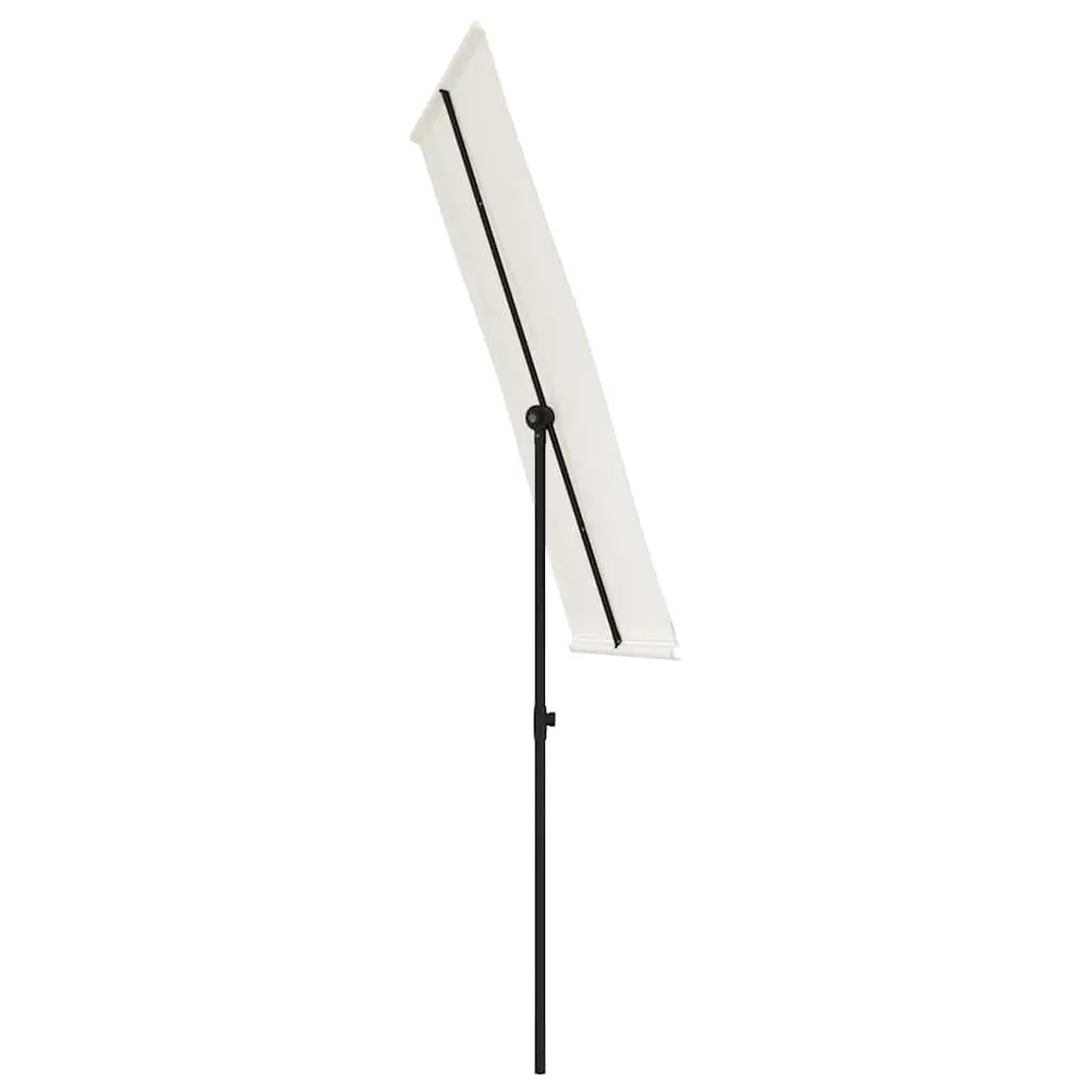 Garden Parasol Sunshade Umbrella 180x110cm Rotating Canopy White