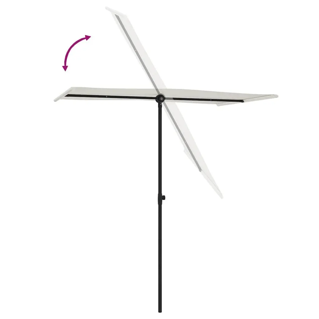 Garden Parasol Sunshade Umbrella 180x110cm Rotating Canopy White