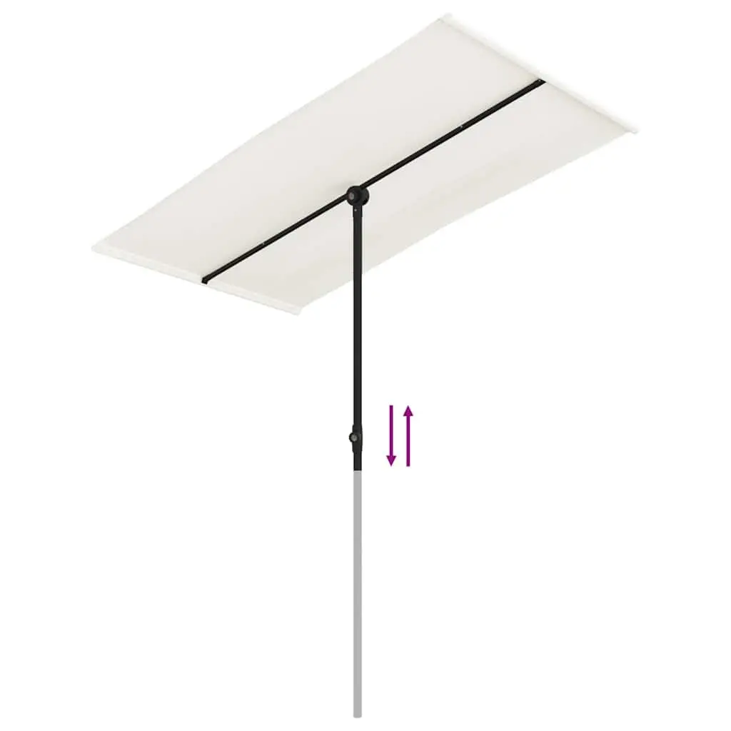 Garden Parasol Sunshade Umbrella 180x110cm Rotating Canopy White