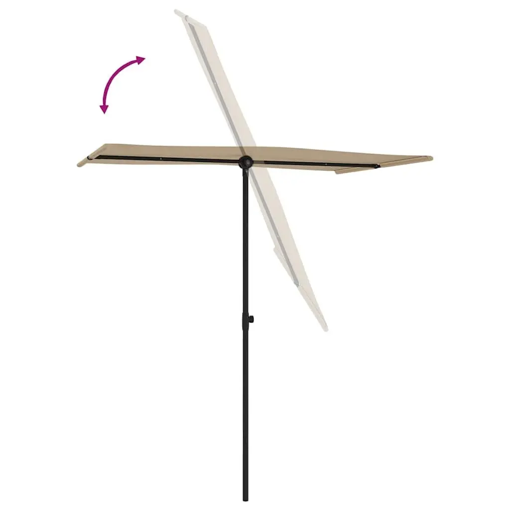 Garden Parasol Outdoor Sunshade 180x110cm Rotating Cantilever Taupe