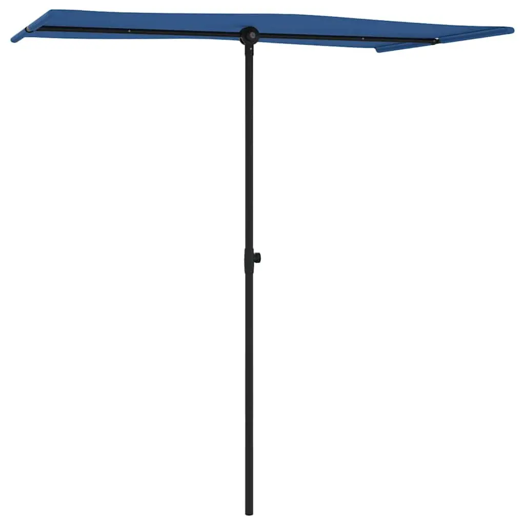 Garden Parasol Sun Shade Umbrella 180x110 cm Rotating Canopy Azure Blue