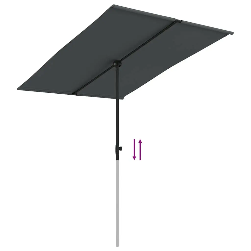 Garden Parasol Outdoor Umbrella 2x1.5m Anthracite Sun Shade Canopy
