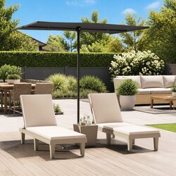 Garden Parasol Outdoor Umbrella 2x1.5m Shade Canopy Flat Top Rotatable