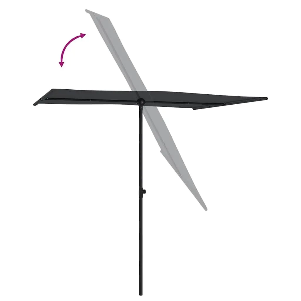Garden Parasol Shade Canopy 2x1.5m Rotatable Black