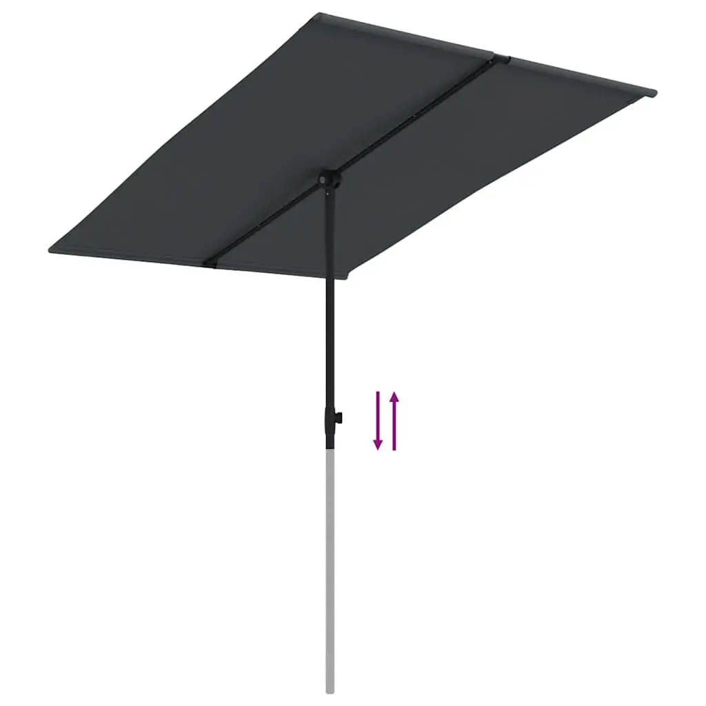 Garden Parasol Shade Canopy 2x1.5m Rotatable Black