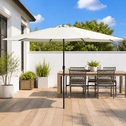 390cm Garden Parasol: Reliable Outdoor Umbrella in White
