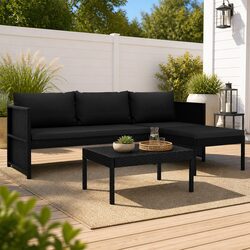 Value-Packed 3 Piece Rattan Lounge Set for Outdoors