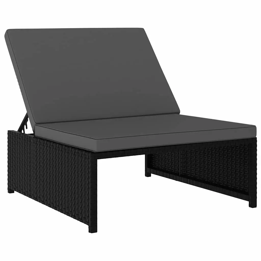 Black Reclining Garden Chairs with Table