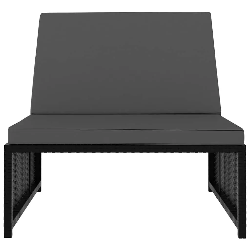 Black Reclining Garden Chairs with Table